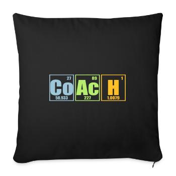 Éléments de chimie CoAcH - Housse de coussin décorative 45 x 45 cm - noir - Devant