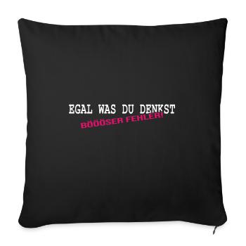 kleiner teufel devil klein lieb süß Sprüche - Sofakissenbezug 45 x 45 cm - Schwarz - Vorne