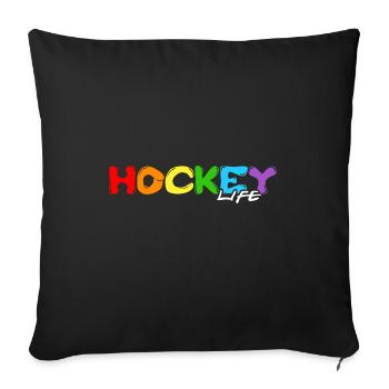 Hockey sur gazon Hockey-vie Terrain de hockey - Housse de coussin décorative 45 x 45 cm - noir - Devant