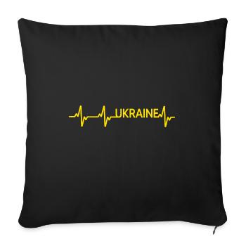 UKRAINE-heartbeat support Zelenskyy PRO-ukraina - Sofa pillowcase 17,3'' x 17,3'' (45 x 45 cm) - black - Front