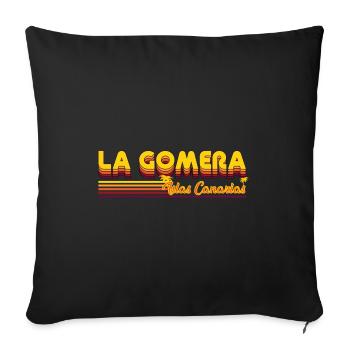 Alegranza Canary Island Design - Sofa pillowcase 17,3'' x 17,3'' (45 x 45 cm) - black - Front