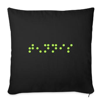 Balle de tennis « Tennis Code Braille » - Housse de coussin décorative 45 x 45 cm - noir - Devant