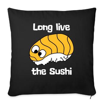 Long live the sushi - Sofa pillowcase 17,3'' x 17,3'' (45 x 45 cm) - black - Front