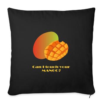 Puis-je toucher votre MANGO? - Housse de coussin décorative 45 x 45 cm - noir - Devant