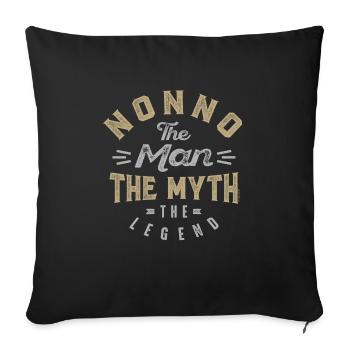 Nonno The Myth - Sofa pillowcase 17,3'' x 17,3'' (45 x 45 cm) - black - Front