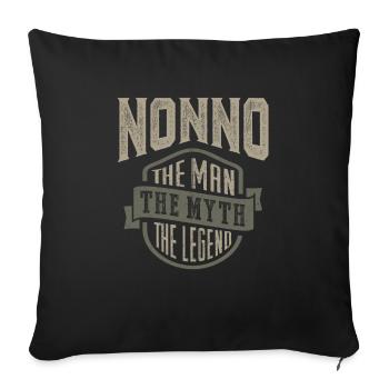 Nonno The Myth - Sofa pillowcase 17,3'' x 17,3'' (45 x 45 cm) - black - Front