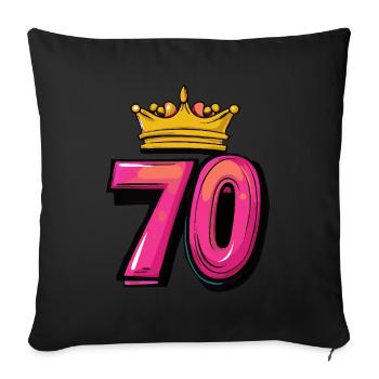 70 Number Crown - Sofa pillowcase 17,3'' x 17,3'' (45 x 45 cm) - black - Front
