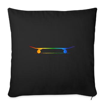 skateboard sk8 rainbow-grind SKATE skateboarder - Sofakissenbezug 45 x 45 cm - Schwarz - Vorne