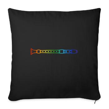 Flute, Flute, Orchestra, Rainbow Music - Sofa pillowcase 17,3'' x 17,3'' (45 x 45 cm) - black - Front