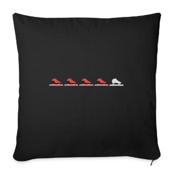 patineur sur glace patinage de vitesse sur piste courte - Housse de coussin décorative 45 x 45 cm - noir - Devant