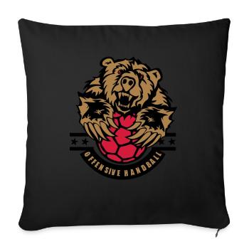 handball bear offensive logo - Sofa pillowcase 17,3'' x 17,3'' (45 x 45 cm) - black - Front
