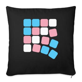 Transgender Pride square field - Sofa pillowcase 17,3'' x 17,3'' (45 x 45 cm) - black - Front