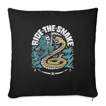 ride the snake - Housse de coussin décorative 45 x 45 cm - noir - Devant