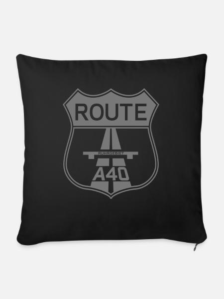 Route A40 Ruhrgebiet grey.png - Sofakissenbezug 45 x 45 cm - Schwarz