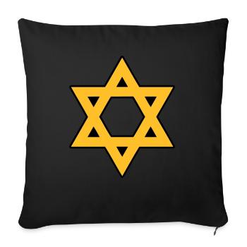 star of david - Sofa pillowcase 17,3'' x 17,3'' (45 x 45 cm) - black - Front