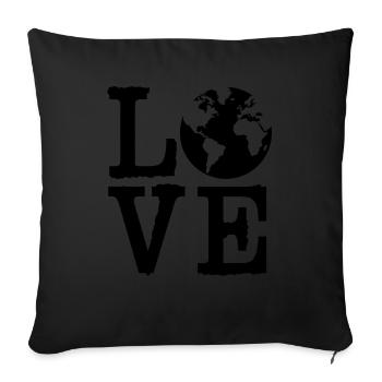 Love Earth - Sofakissenbezug 45 x 45 cm - Schwarz - Vorne