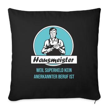 Hausmeister Superheld - Sofakissenbezug 45 x 45 cm - Schwarz - Vorne