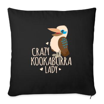 crazy kookaburra lady - Sofa pillowcase 17,3'' x 17,3'' (45 x 45 cm) - black - Front