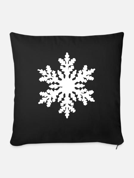 Schneeflocke 2 - Sofakissenbezug 45 x 45 cm - Schwarz