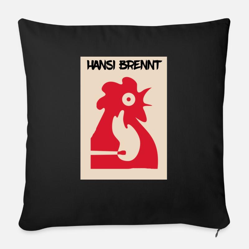Hansi brennt - Sofakissenbezug 45 x 45 cm - Schwarz