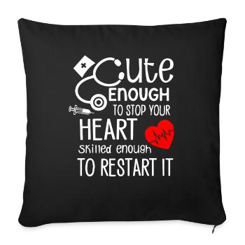 Infirmière Médecin Infirmière Hôpital - Housse de coussin décorative 45 x 45 cm - noir - Devant