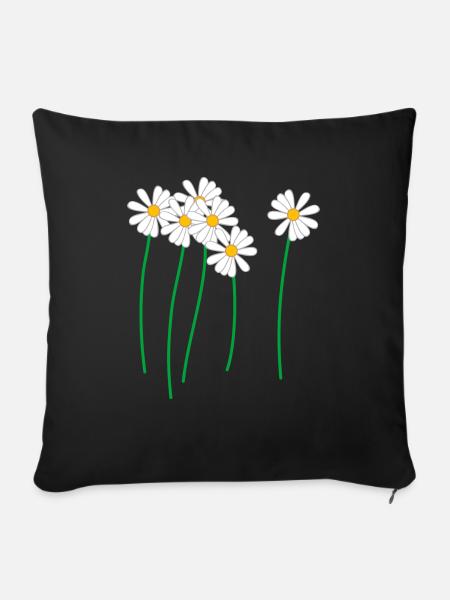 Margeriten - Sofakissenbezug 45 x 45 cm - Schwarz