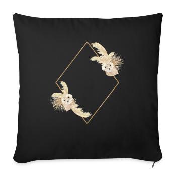 Idée de conception de diamant d'herbe de pampa - Housse de coussin décorative 45 x 45 cm - noir - Devant
