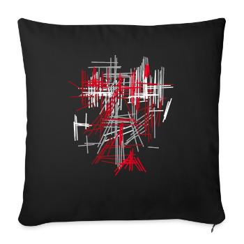 abstract - Sofa pillowcase 17,3'' x 17,3'' (45 x 45 cm) - black - Front