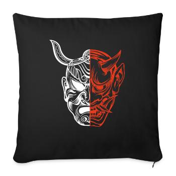 Masque démoniaque Hannya Hannyamaske Japan Oni - Housse de coussin décorative 45 x 45 cm - noir - Devant