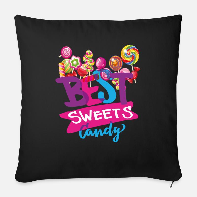 candy best candy - Sofakissenbezug 45 x 45 cm - Schwarz