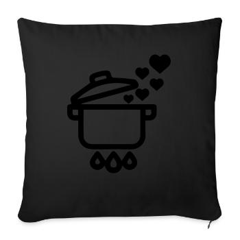 Cuisiner cuisiner Kitchen de la nourriture - Housse de coussin décorative 45 x 45 cm - noir - Devant