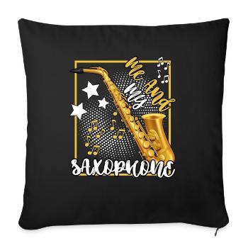 saxophone player according to baritone legend music jazz - Sofa pillowcase 17,3'' x 17,3'' (45 x 45 cm) - black - Front