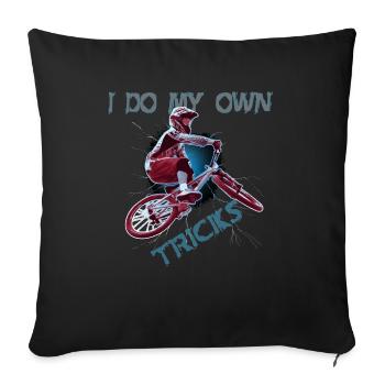 Cool BMX propre bmx tricks et cascades - Housse de coussin décorative 45 x 45 cm - noir - Devant