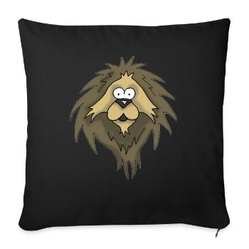 Lion - Sofa pillowcase 17,3'' x 17,3'' (45 x 45 cm) - black - Front