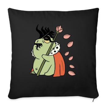 Frog - Comic - Sofa pillowcase 17,3'' x 17,3'' (45 x 45 cm) - black - Front