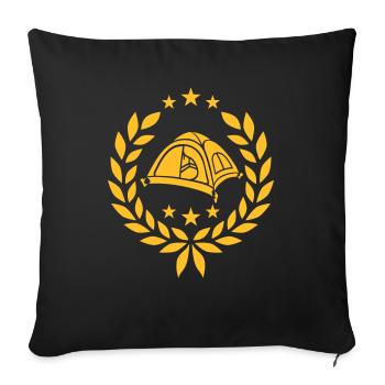 Laurel Wreath Camping Tent Stars - Sofa pillowcase 17,3'' x 17,3'' (45 x 45 cm) - black - Front