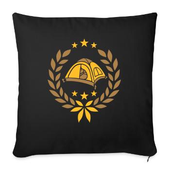 Stars Laurel Wreath Camping Tent - Sofa pillowcase 17,3'' x 17,3'' (45 x 45 cm) - black - Front