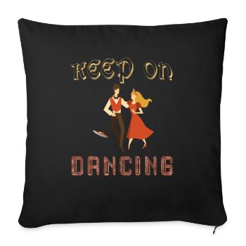 Keep on dancing, continuez à danser, danseur vinyl - Housse de coussin décorative 45 x 45 cm - noir - Devant