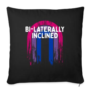 Bi-Laterally Inclined Bisexual LGBTQ Bi Pride - Sofa pillowcase 17,3'' x 17,3'' (45 x 45 cm) - black - Front