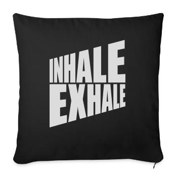 Inspirez expirez Yoga citation - Housse de coussin décorative 45 x 45 cm - noir - Devant