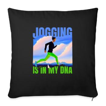 LE JOGGING EST DANS MON ADN - Housse de coussin décorative 45 x 45 cm - noir - Devant