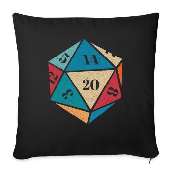 RPG rpg tabletop roleplaying games gamer role-play - Sofa pillowcase 17,3'' x 17,3'' (45 x 45 cm) - black - Front