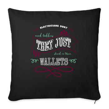 électricité présente des dictons de génie électrique - Housse de coussin décorative 45 x 45 cm - noir - Devant