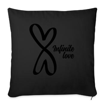 Infinite love - Sofa pillowcase 17,3'' x 17,3'' (45 x 45 cm) - black - Front