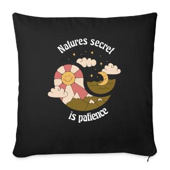 Le secret de la nature est la patience Rétro Nature Designs - Housse de coussin décorative 45 x 45 cm - noir - Devant