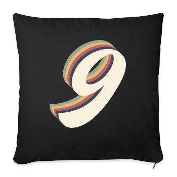 Vintage 9th Anniversary - Sofa pillowcase 17,3'' x 17,3'' (45 x 45 cm) - black - Front