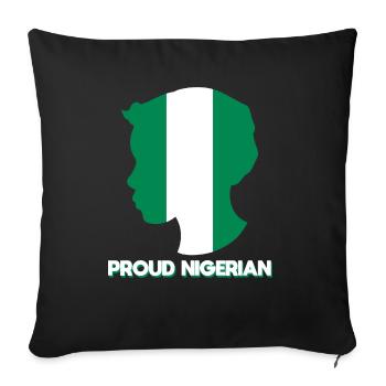 Nigeria Nigerian Africa Flag Pride I Gift - Sofa pillowcase 17,3'' x 17,3'' (45 x 45 cm) - black - Front