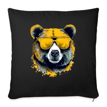 Arkor the spectacled bear - Sofa pillowcase 17,3'' x 17,3'' (45 x 45 cm) - black - Front