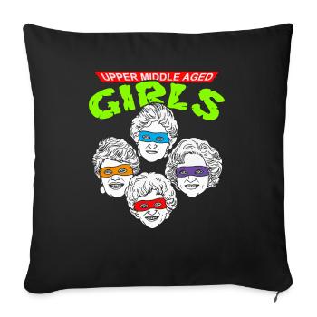 MIDDLE AGED GIRLS - Sofa pillowcase 17,3'' x 17,3'' (45 x 45 cm) - black - Front