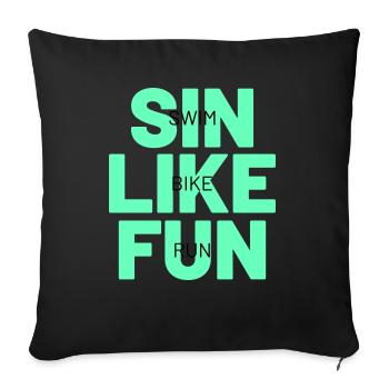 Le TRIATHLON pèche comme le plaisir - Housse de coussin décorative 45 x 45 cm - noir - Devant